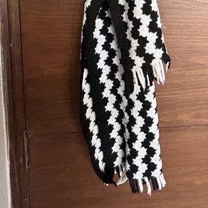 Black N White Long Scarf/ Dupatta
