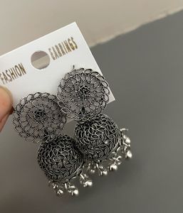 Oxidised Jhumka Earrings