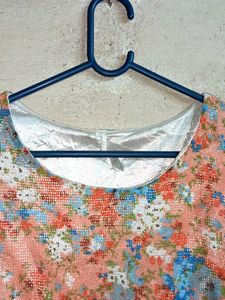 Ladies Floral Lace Top Layered Multicolour