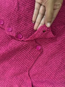 Pink cropped cardigan- women