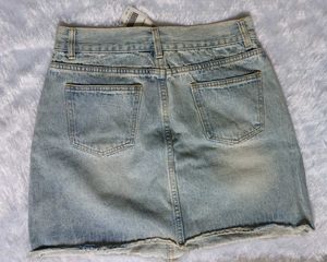Light Wash Denim Mini Skirt