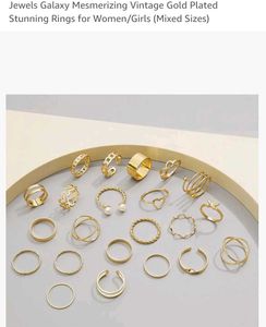 Jewels Galaxy GOLD PLATED STAKABLE FINGER RINGS