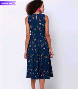 Navy Blue Midi Dress For Women