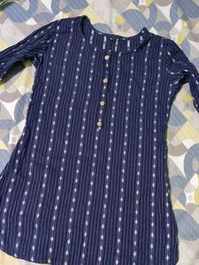 Striped Navy Blue short Kurti