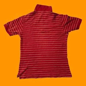 Striped Coral Polo T-Shirt