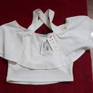 casual shoulder straps  solid women white tops