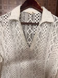 White Crochet Top