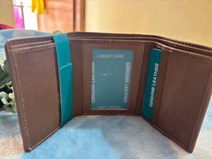 Brown Leather Tri-Fold Wallet