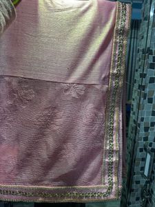 Pink Colour Half Net Saree