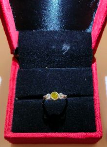 Yellow Gemstone Ring pure Silver
