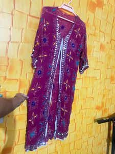 Embroidered Purple Kimono