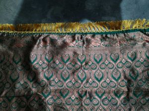 copper brown and solid green jarri based semi patt