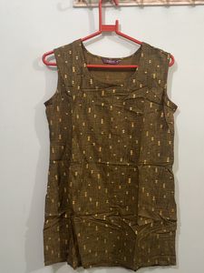 Golden Printed Dhoti Pant &amp; Jacket Set
