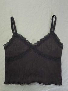 Black Lace Trim Cami Top