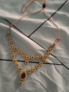 Elegant Two-Tier Red Stone Necklace