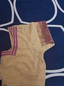 Purple &amp; Beige Embellished Saree