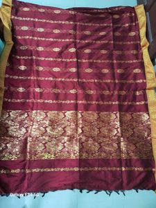 Elegant Vintage Dark Red Saree