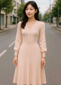 Elegant Blush Knit Dress🍒🕯️