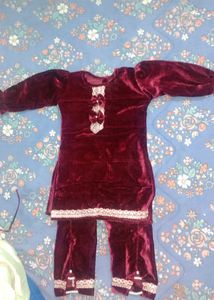 Velvet Baby Dress &amp; Pant Set