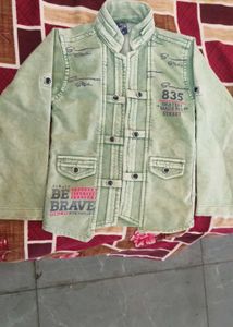 Denim Or Green Partywear Jaket Combo