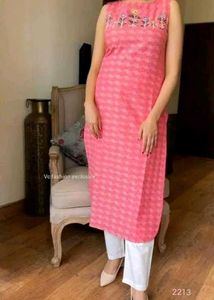 Pink Embroidered Kurta
