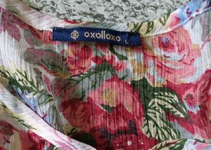 White Floral Printed Top