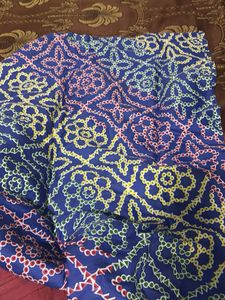 Blue Printed Sleeveless Dress