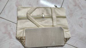 Gold And Cream Handbag