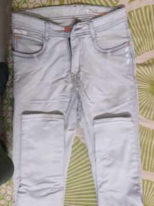 Men&#39;s Grey White Classic Jeans