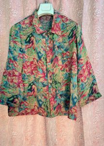 Floral Print Button-Down Shirt