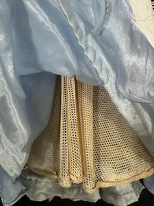 Blue Ruffle Lehenga with Embellished Top