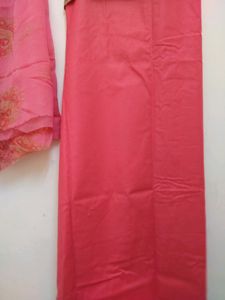 Cotton Light Red Colour Suit