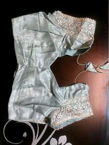 Gery Saree Sequins Border Work