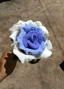 Handmade Crochet Thai Rose In Purple