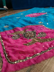 Heavy handwork lehanga saree wd blouse pc.