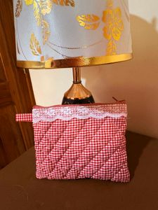 Red Gingham Quilted Pouch