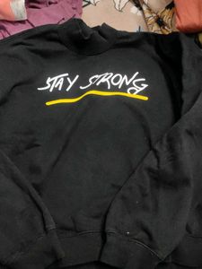 Stay Strong Black oversized Sweatshirt