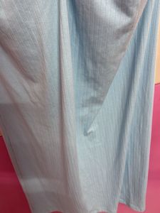 Blue Slit Midi Skirt