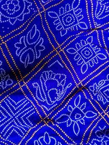 Elegant Indigo Bandhani-Print Maxi Dress