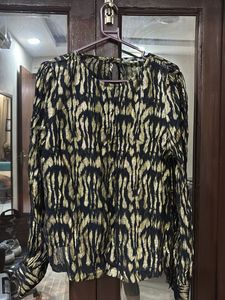 Gold & Black Animal Print Blouse