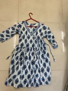 Blue & White Print kurti