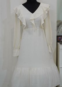 Ivory Ruffle Trim Dress