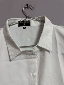 White Short Sleeve Shirt Button Down