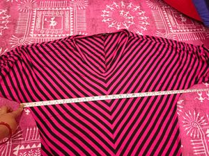 Pink And Black Stripped Top
