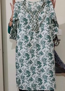 Floral Kurta Set With Pants And Dupatta