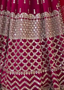 Pink And Gold Toned Embroidered Lehenga Choli