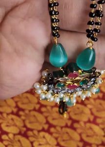 Black Beads With Victorian Locket
