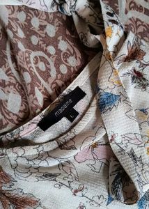 Floral Print Open Shoulder Top