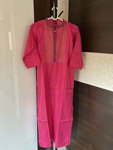 Pink Embellished Kurta