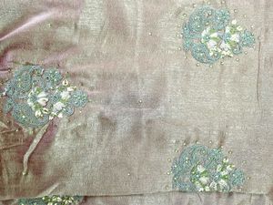 gold stone work saree